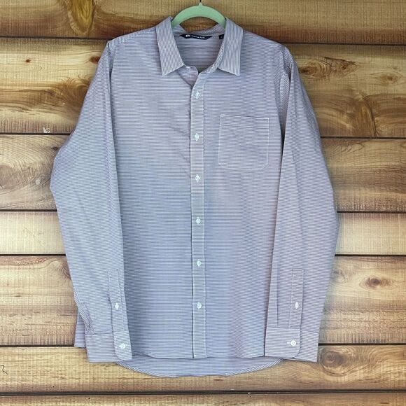 Travis Mathew Mens Shirt Large Long Sleeve Button Up Collared Striped Golf‎ - Picture 1 of 8